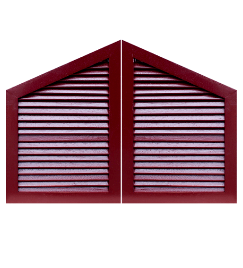 WINDOORS จั่วไม้เนื้อแข็ง LJ-04 (3ซม.) 60x40ซม. ทำสี พร้อมมุ้ง