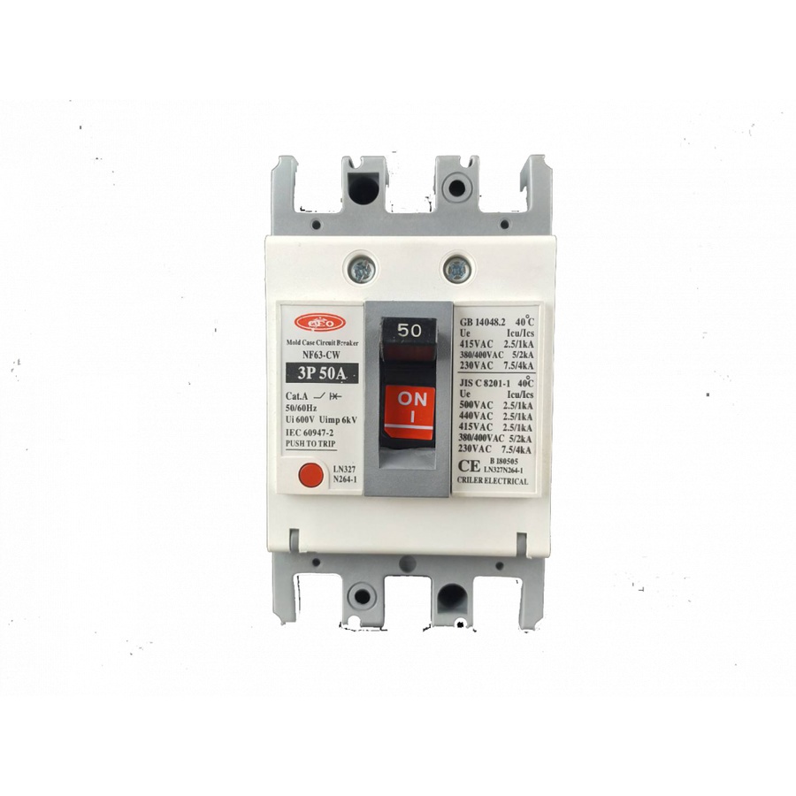 CEO เบรคเกอร์ 3P 50A รุ่น NF63-CW สีขาว-เทา
