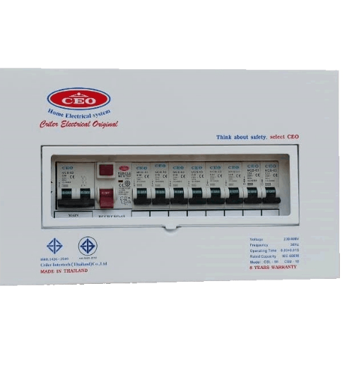 CEO เครื่องตัดไฟฟ้าอัตโนมัติ 8 ช่อง 63A กันดูด