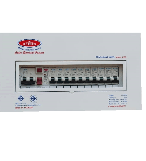 CEO เครื่องตัดไฟฟ้าอัตโนมัติ 10 ช่อง 63A กันดูด