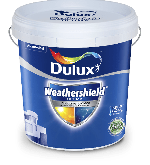 Dulux สีน้ำทาภายนอก(กึ่งเงา) เบส B ขนาด 9ลิตร Weathershield Ultima (Semi-Gloss) ขาว