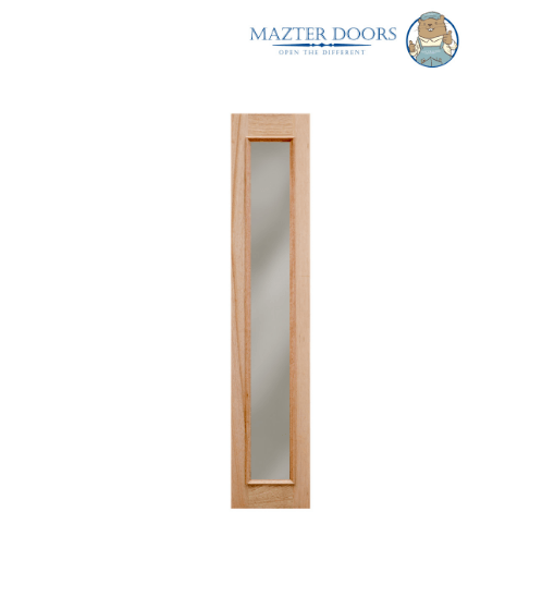 MAZTERDOOR ประตูไม้สยาแดงกระจกใสเต็มบาน ขนาด 40x200cm.