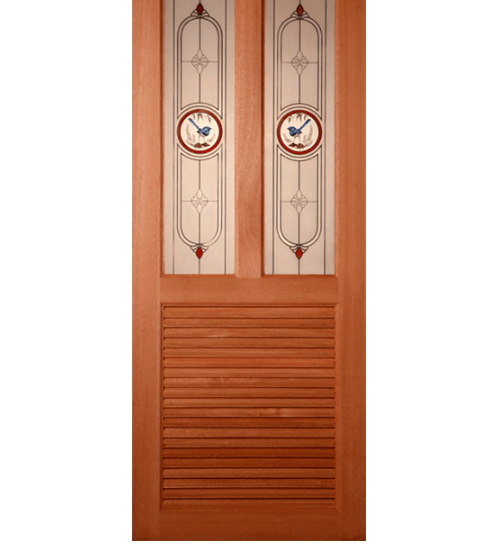 Masterdoors ประตูกระจกไม้สยาแดง ขนาด  70X200 cm.  SS 3/1  ธรรมชาติ