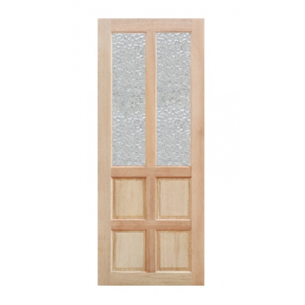 MAZTERDOOR ประตูไม้เนื้อแข็งพร้อมช่องกระจกลายน้ำ ขนาด 100x200ซม. MD-06/2