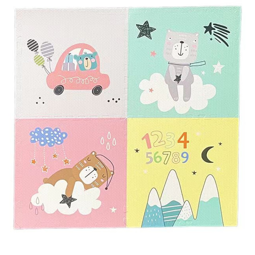 NINO WORLD ชุดแผ่นปูพื้นจิ๊กซอว์ Number (4 แผ่น) PD-01-2 ขนาด 60x60x1.2 cm. คละลาย