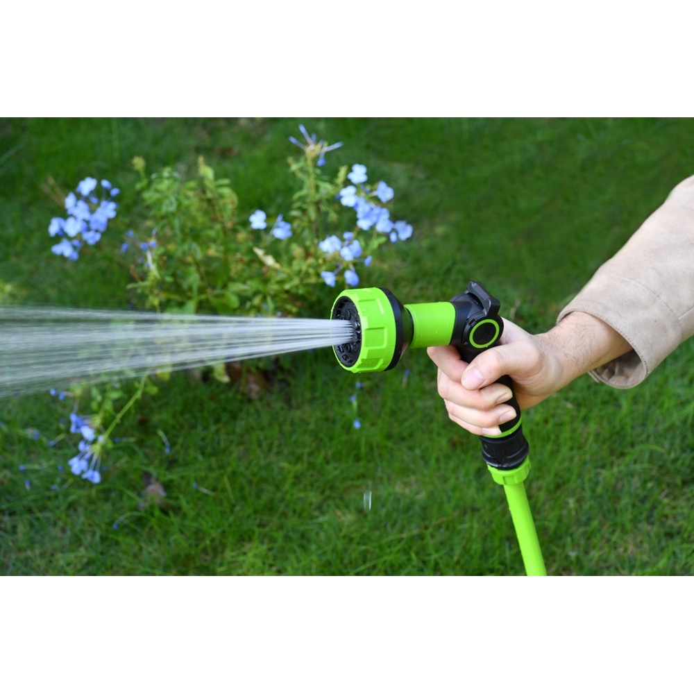 Tree O Plus ปืนฉีดน้ำแบบควบคุมด้วยนิ้วหัวแม่มือปรับ9รูปแบบ รุ่นGLB-623029-0 สีเขียวดำ