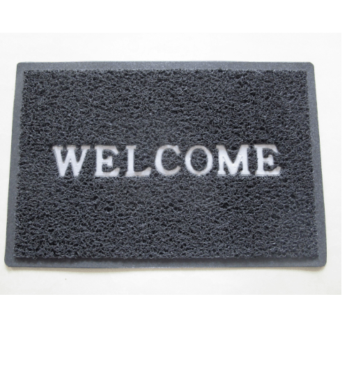 พรมเช็ดเท้าดักฝุ่น WELCOME ขนาด 40x60ซม. สีเทา