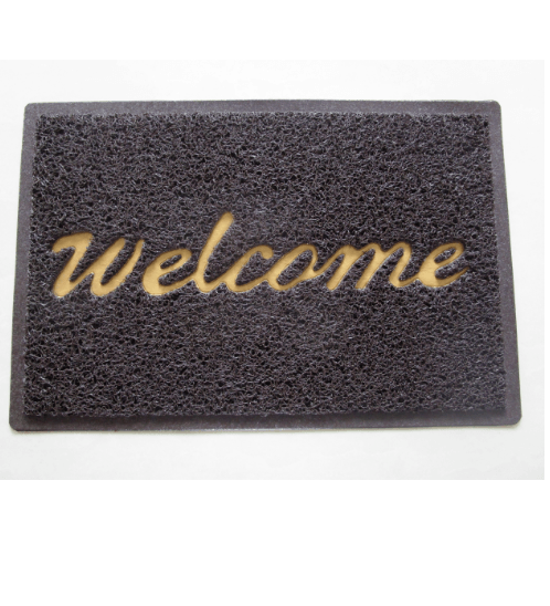 พรมเช็ดเท้าดักฝุ่น WELCOME ขนาด 40x60ซม. สีน้ำตาล