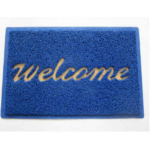 พรมเช็ดเท้าดักฝุ่น WELCOME ขนาด 40x60ซม. สีน้ำเงิน