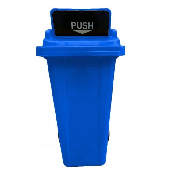 ICLEAN ถังขยะเทศบาลฝาสวิง 120ลิตร XDL-120A-3B สีน้ำเงิน