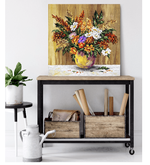 NICE รูปภาพพิมพ์ผ้าใบ Flower Pot ขนาด 50x50 ซม. (ก.xส.) (ดอกไม้ในแจกัน) C7060-22