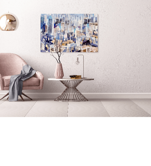 NICE รูปภาพพิมพ์ผ้าใบ Abstract-Painting ขนาด 90x60 ซม. (ก.xส.) C9060-2