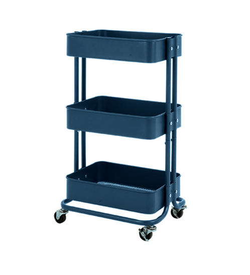 Delicato รถเข็น 3 ชั้น BUTLERขนาด 35.3x42.6x75.9ซม. BT01 สีน้ำเงินเข้ม