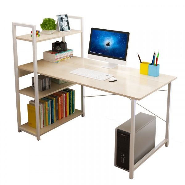 SMITH ชุดโต๊ะอเนกประสงค์ พร้อมชั้นวาง ขนาด 100x48x73ซม. สีไวท์เมเปิล GU0316