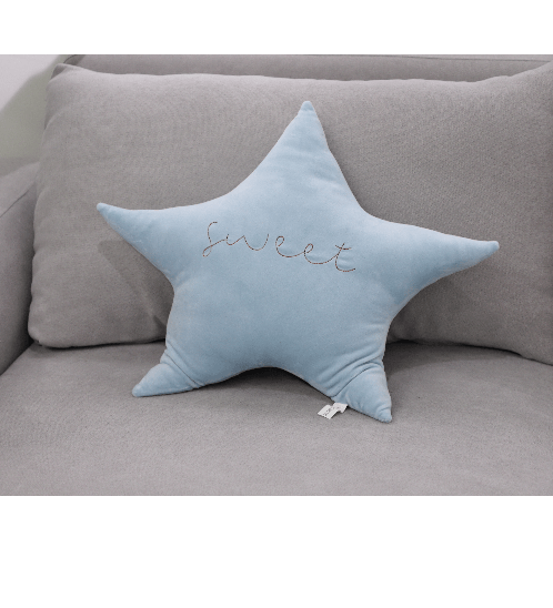 หมอนอิงรูปดาว สีฟ้า 50x58 ซม.