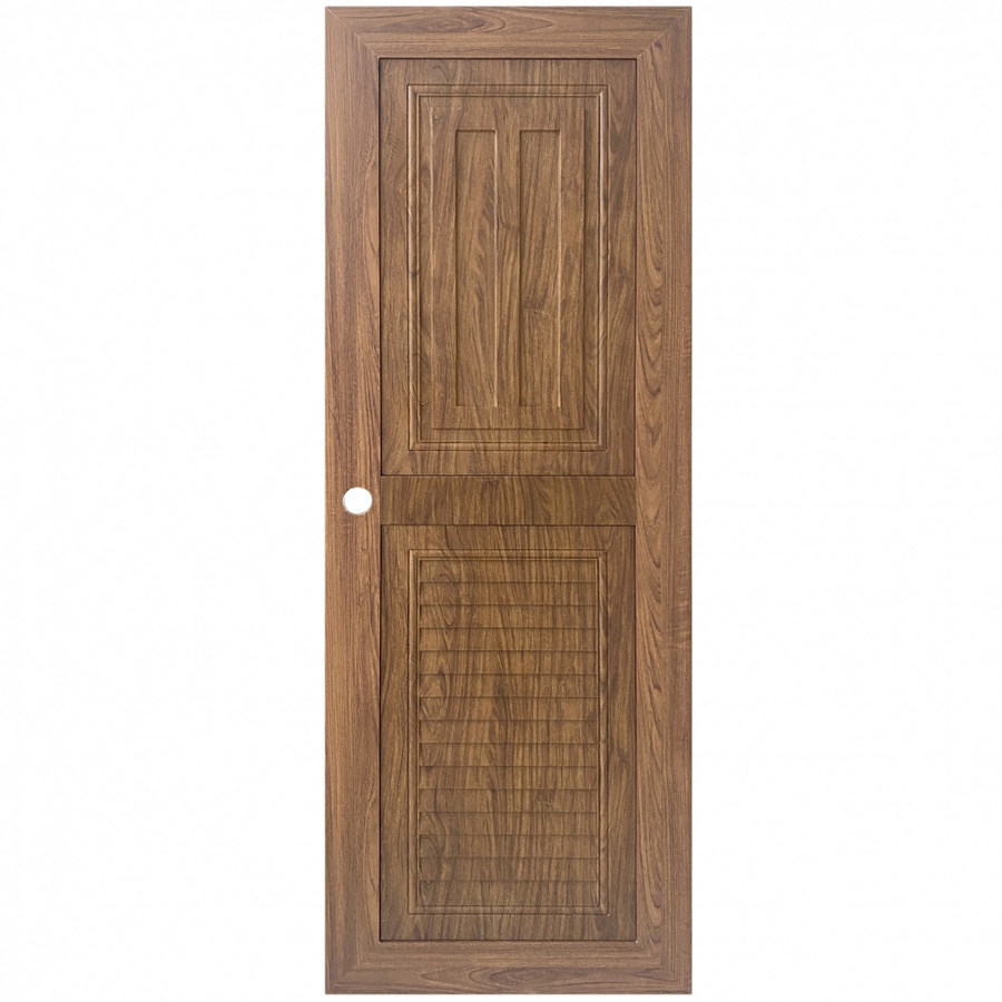 WELLINGTAN ประตู ABS ลูกฟักพร้อมเกล็ดระบายอากาศ ABS-A14-02 70x200ซม. Light Brown