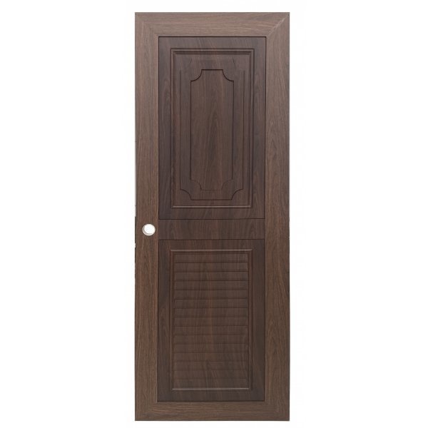 WELLINGTAN ประตู ABS ลูกฟักพร้อมเกล็ดระบายอากาศ ขนาด70x200ซม. Dark Brown ABS-A12-04 สีน้ำตาลเข้ม