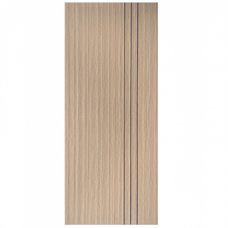 Wellingtan ประตู WPC บานทึบเซาะร่องดำ 80x200ซม. Brown Walnut (ไม่เจาะ) WPC-03