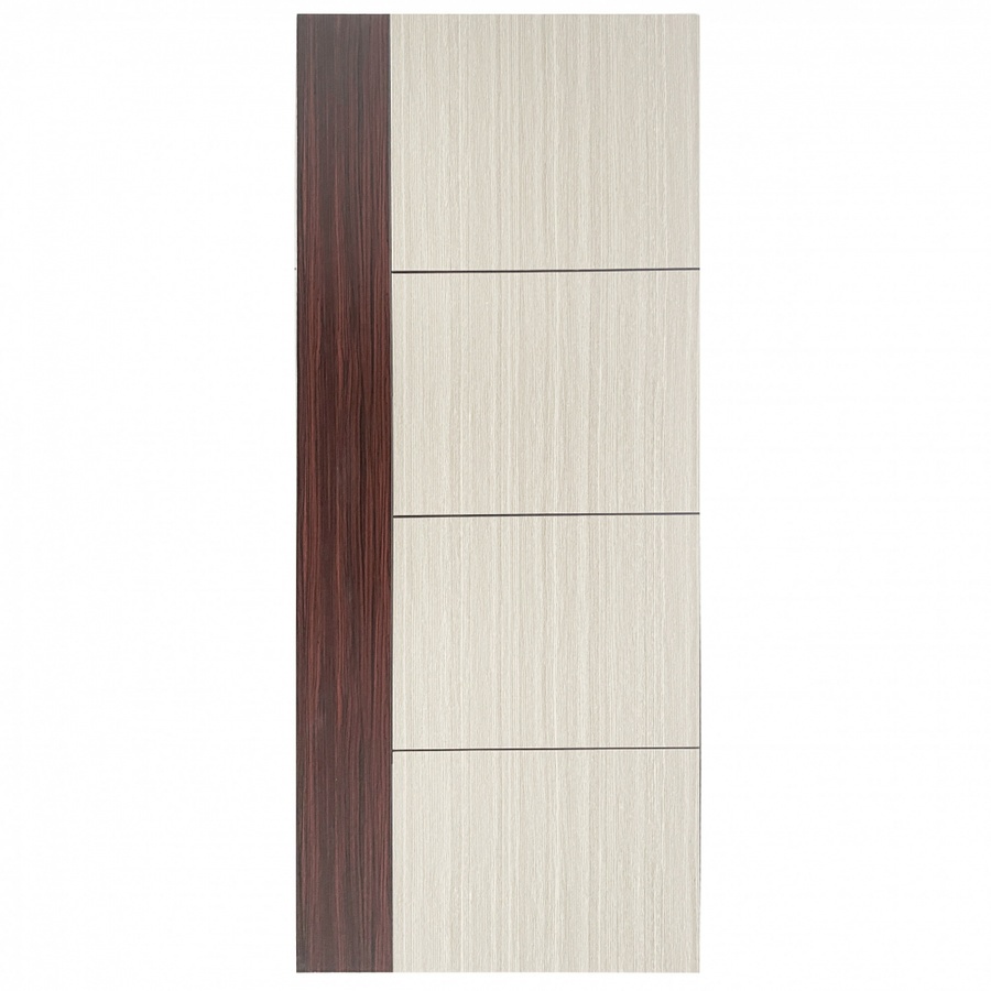 Wellingtan ประตู WPC บานทึบเซาะร่องดำ 80x200ซม. Black walnut & Brown Oak (ไม่เจาะ) WPC-05
