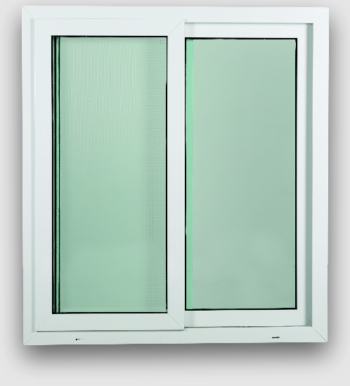 WELLINGTAN หน้าต่างไวนิล บานเลื่อน SS SWG1011 L1 100x110ซม. สีขาว พร้อมมุ้ง