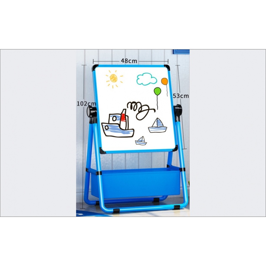 SMITH ชุดกระดานวาดภาพ 2 หน้า GKB-4853 ขนาด 48x53x102ซม. สีฟ้า พร้อมอุปกรณ์