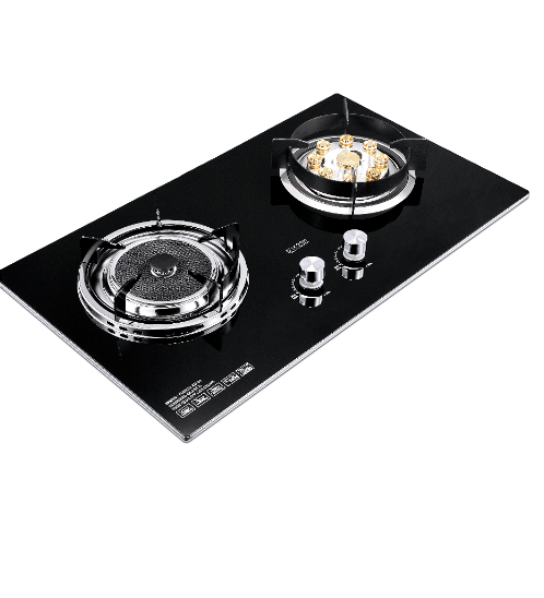 Koch Kitchen เตาแก๊สแบบฝ้งหน้ากระจก 2หัวเตา Fuerte KH-03 สีดำ