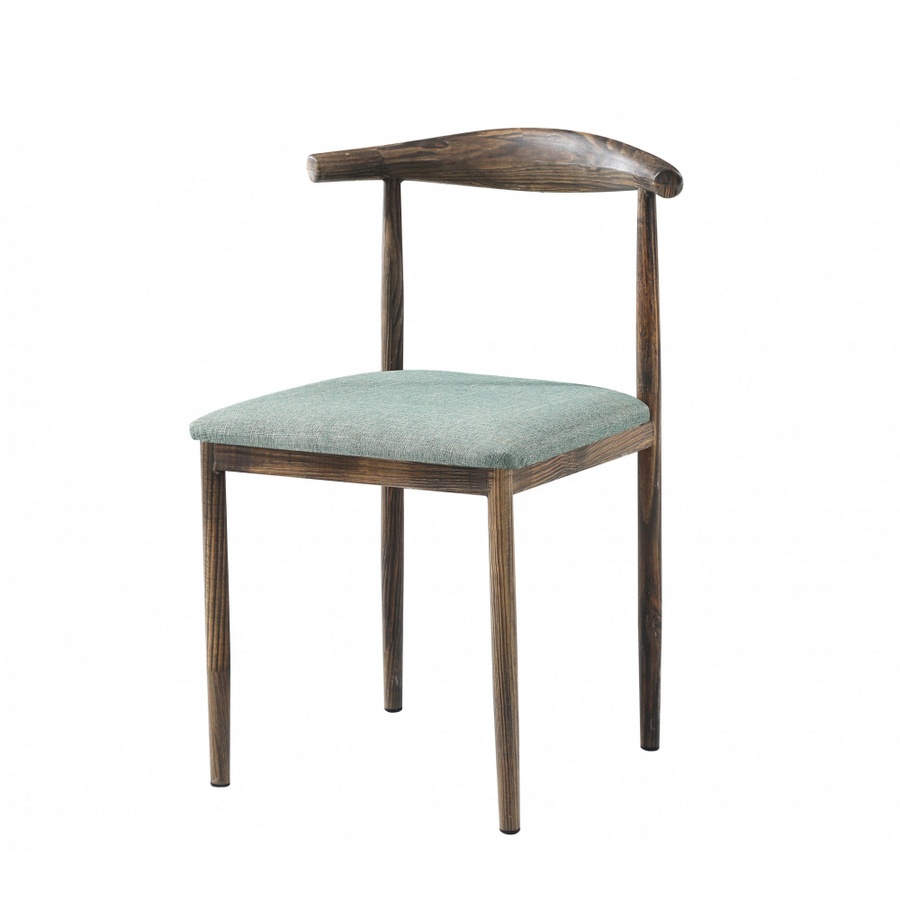 Delicato เก้าอี้รับประทานอาหารรอนนี่ ขนาด 53x40x74 ซม.ลายไม้-เบาะสีเขียวอ่อน HO-LGN สีน้ำตาลเข้ม