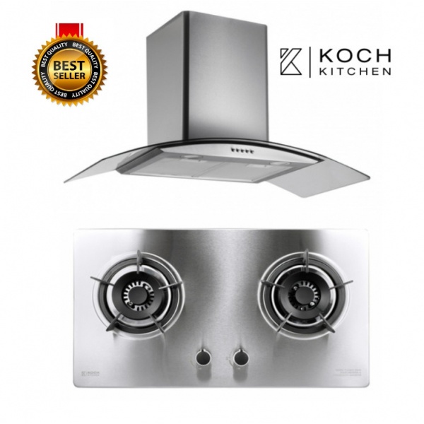 Koch Kitchen ชุดเซ็ทเครื่องดูดควัน+เตาแก๊สหน้าสเตนเลส Clasico COQUINA1+ KH-04