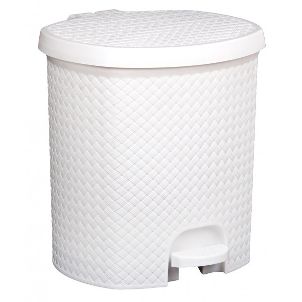 ICLEAN ถังขยะเหยียบ 6.5ลิตร ขนาด 24.5x23x26.5ซม. TG51839 สีขาว ลายสาน