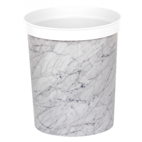 ICLEAN ถังขยะกลม ขนาด 9 ลิตร ลายหินอ่อนสีขาว TG59712
