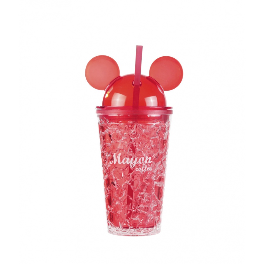 LAMAYON แก้วน้ำแข็งพลาสติก Mickey ขนาด 500ML CP10 สีแดง