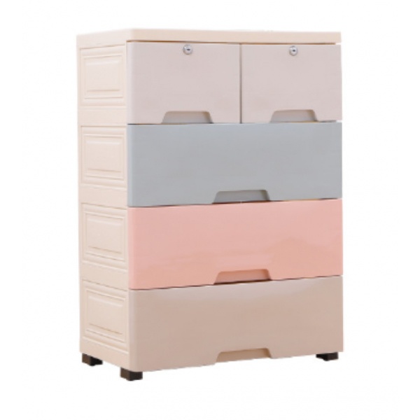 GOME ตู้ลิ้นชักเก็บของ แบ่งช่อง 4ชั้น ขนาด W34×L57×H82 สีพาสเทล F4814