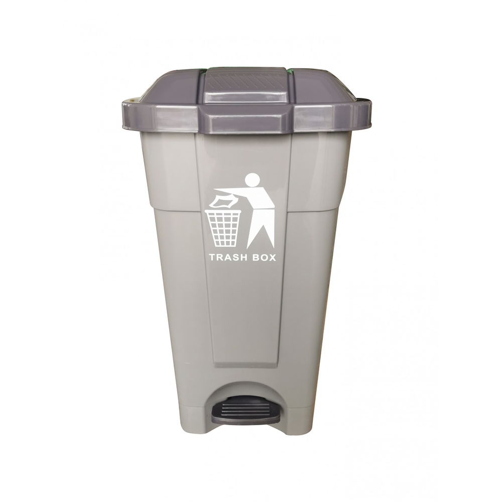 ICLEAN ถังขยะเหยียบทรงเหลี่ยม 80 ลิตร ขนาด 55x51x75 ซม. รุ่น TG55312 สีเทา