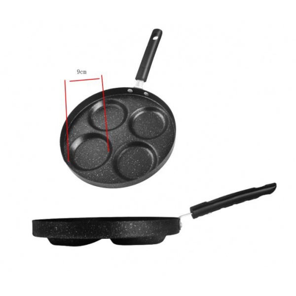 SANE กระทะทอดไข่ 4 หลุม 24x2.5 ซม. PAN-GRILLJA สีดำ