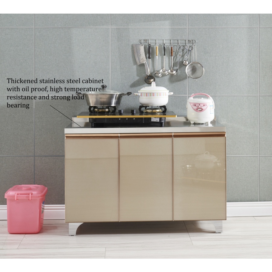 KOCH KITCHEN ตู้พร้อมท็อปสเตนเลส 120x50x80 ซม. BLINKS สีครีม