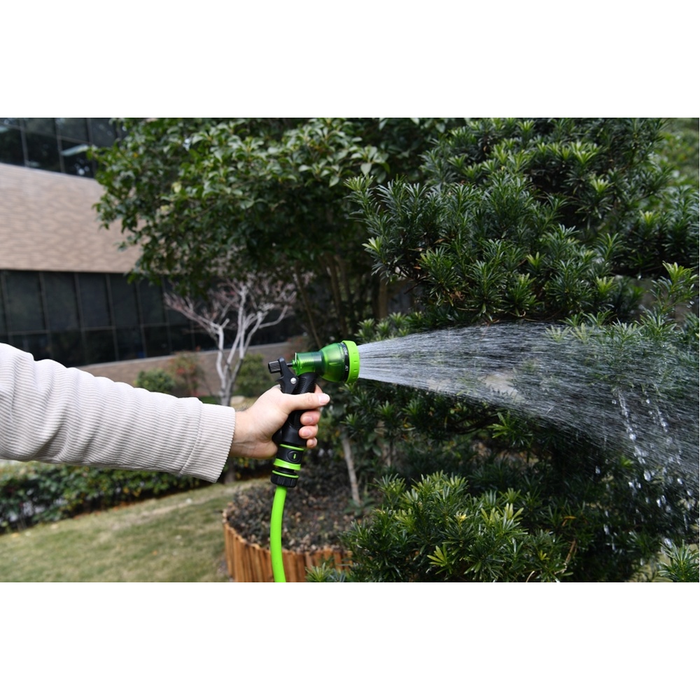 Tree O ปืนฉีดน้ำ(โปร่งแสง)ปรับ7รูปแบบ รุ่นGLB-8219-0 สีเขียวดำ