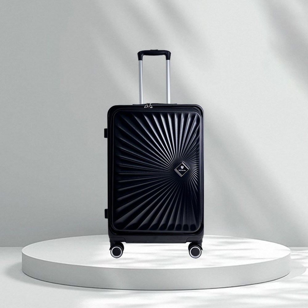 WETZLARS กระเป๋าเดินทาง ขนาด 20 นิ้ว พร้อมช่องใส่ของด้านหน้า รุ่น Blossom-02 ขนาด 21x33x50 ซม. สีดำมิดไนท์