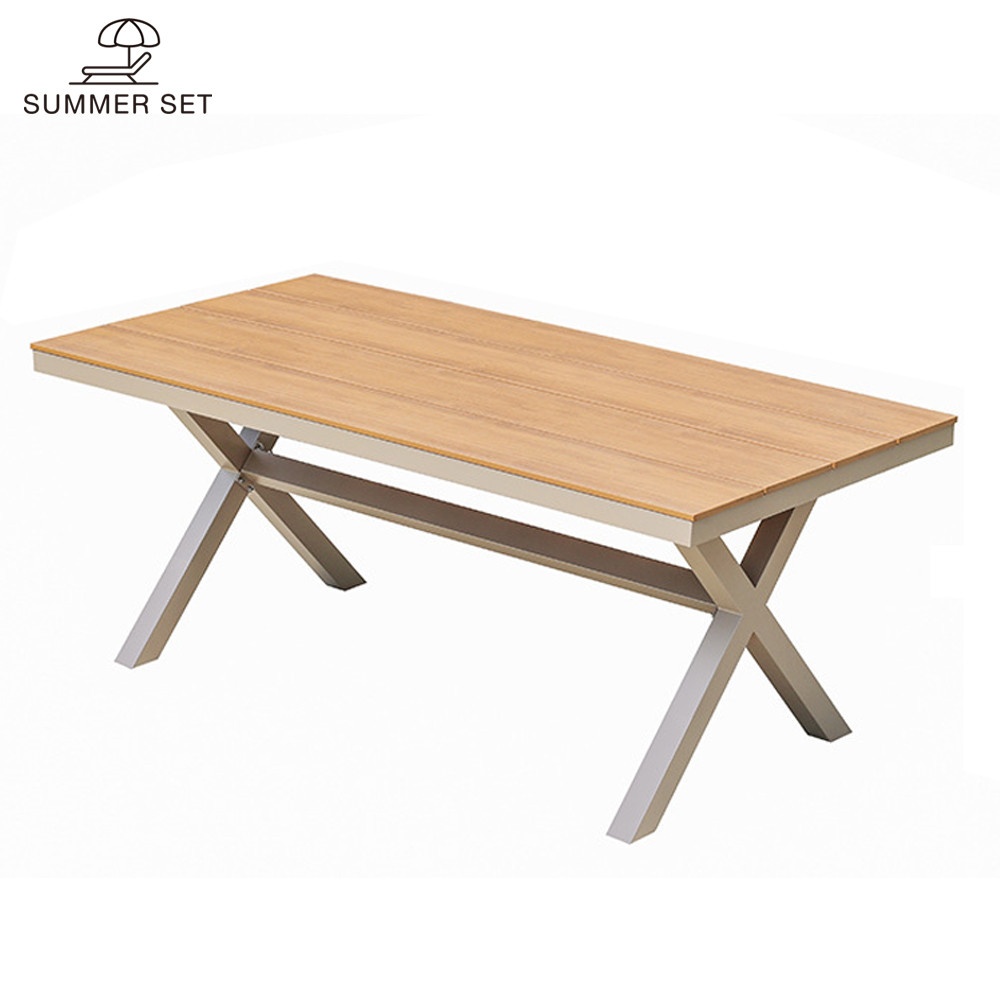 SUMMER SET โต๊ะสนามอลูมิเนียม รุ่น SORRENTO-180 ขนาด 90x180x75 ซม.สีไม้โอ๊ค