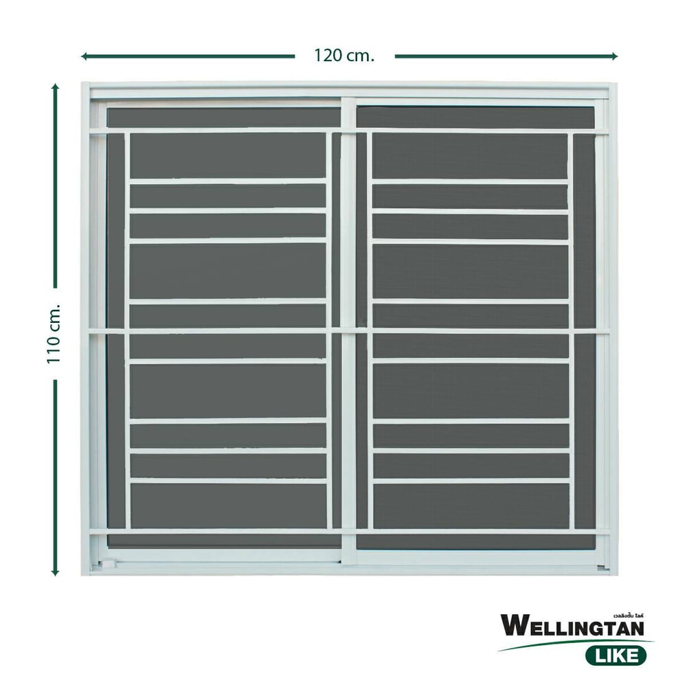 WELLINGTAN เหล็กดัดหน้าต่าง ลายคลาสสิค WCO/1 (ติดครอบ) 120x110ซม. สีขาว