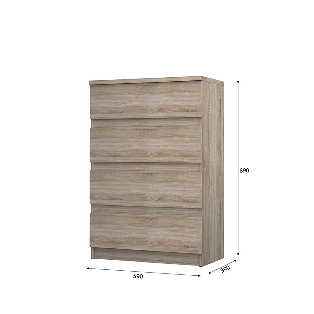 DELICATO ตู้อเนกประสงค์ 4 ลิ้นชัก 59X39X89ซม. สีบีช