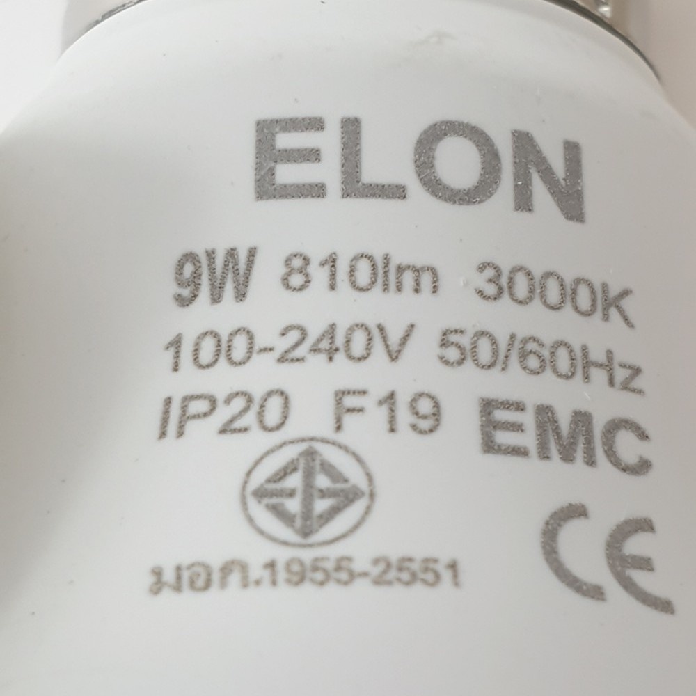 ELON หลอดไฟแอลอีดีบัลบ์ 9W 3000K รุ่น Premier แสงวอร์มไลท์