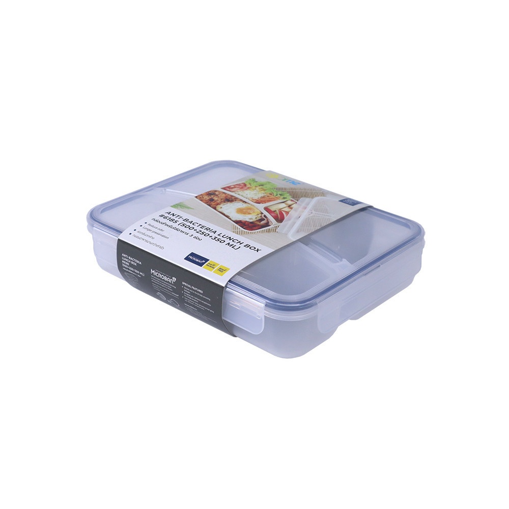 SUPERLOCK กล่องถนอมอาหารสี่เหลี่ยม SUPERLOCK แบ่ง 3 ช่อง #6185