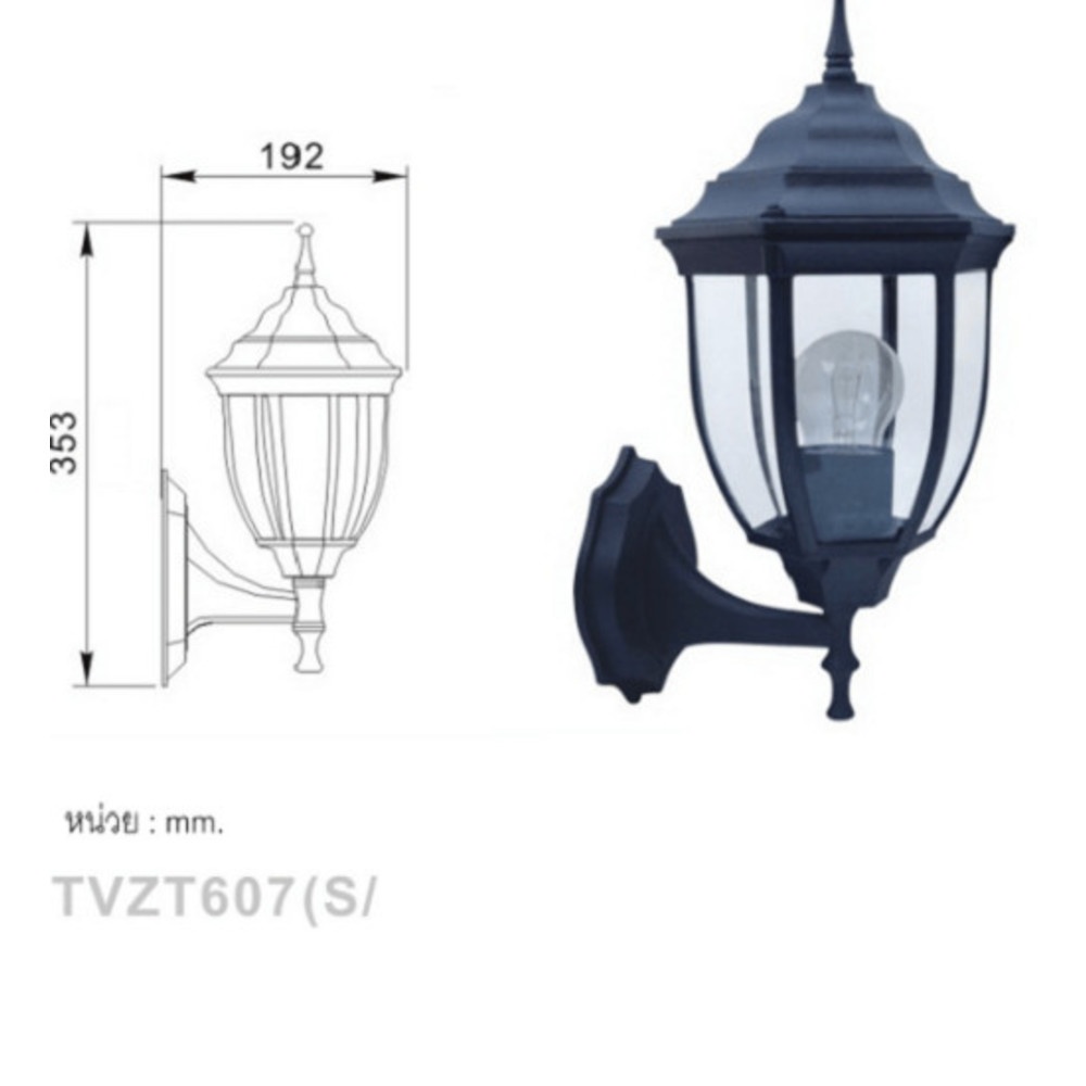 EILON โคมไฟผนัง(กิ่ง) ทรงคลาสสิค รุ่น TVZT607 สีดำ