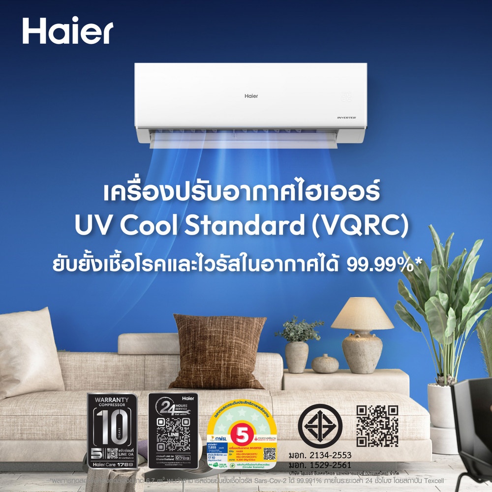 Haier เครื่องปรับอากาศ Inverter 9200 BTU HSU-09VQRC03T