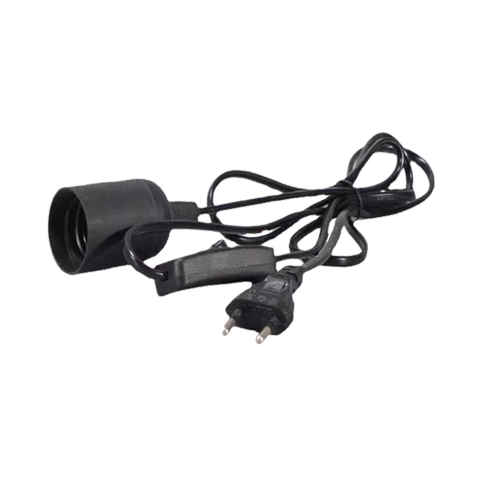 EILON ขั้วห้อยหลอดไฟ ขั้ว E27 พร้อมสายไฟปลั๊กเสียบ ยาว 1m มีสวิตซ์เปิด-ปิด รุ่น DTX-2580 สีดำ