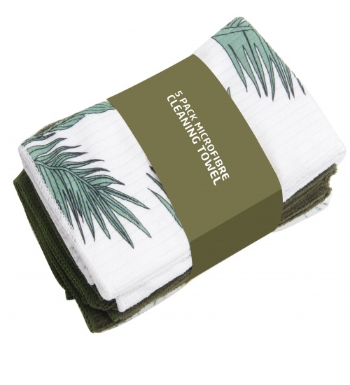 ICLEAN ผ้าเช็ดทำความสะอาด 5 ชิ้น ขนาด 48x40x0.1 ซม. รุ่น TG59737 สีเขียว