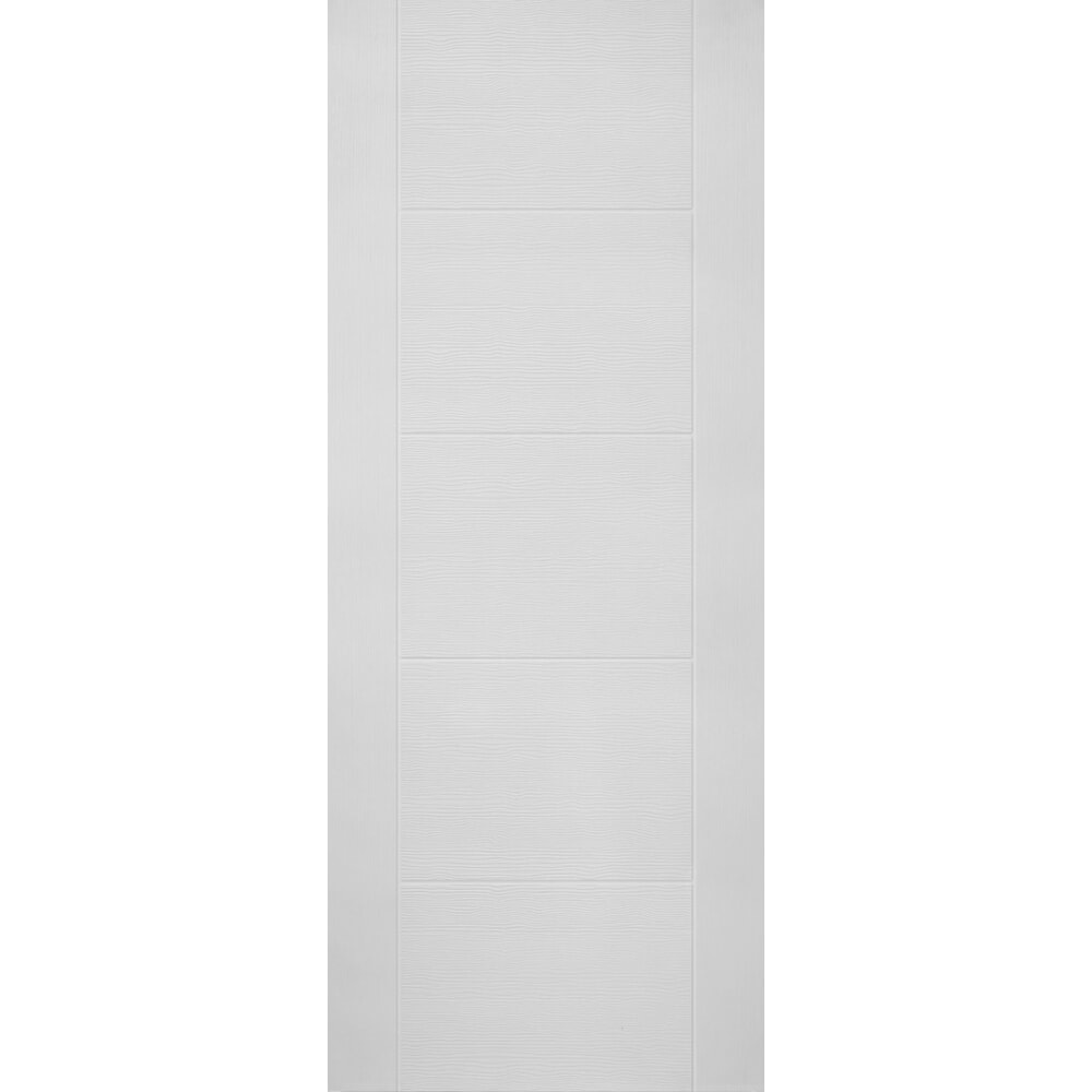 HOLZTUR ประตู HDF บานทึบเซาะร่อง HDF-F13 80x200ซม. สีขาวลายไม้