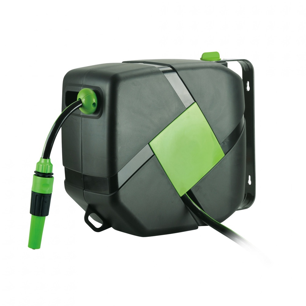 Tree’O Plus ชุดสายยางติดผนังพร้อมหัวฉีดน้ำและอุปกรณ์ รุ่นDY6682W20 ขนาด1/2” ยาว20เมตร สีเขียวเทา