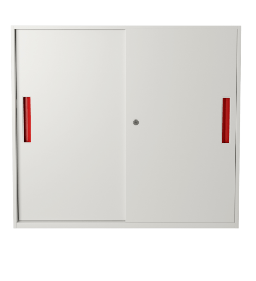 SMITH  ตู้เก็บเอกสารแบบทึบบานเลื่อน 90x40x90ซม. BDL16 ขาว-แดง