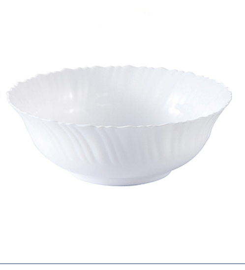 ADAMAS ถ้วยโอปอลขอบริ้ว 6.5 นิ้ว HBDW65 สีขาว